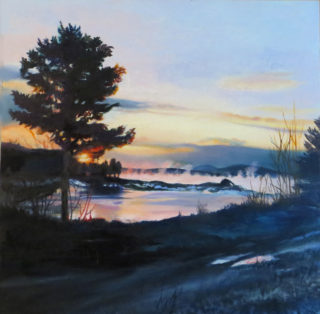 Patricia Chandler ~ 'Sunrise With Sea Smoke' ~ Oil on Panel 24" x 24"