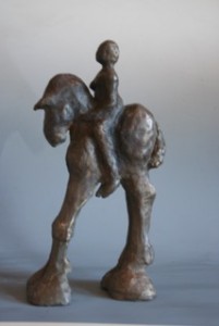 Jean Noon ~ "Horse and Rider" ~ Bronze 12.5" x 7" x 3"